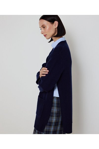 OVERSIZE V-NECK KNIT CARDIGAN