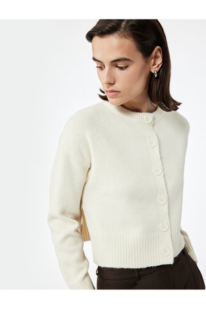 Long Sleeve Crew Neck Knit Cardigan