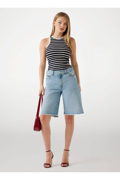 Round Neck Striped Multi-Colored Women's Athlete Camilla Women's Top