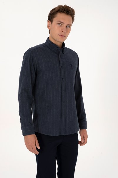 Men's Navy Blue Long Sleeve Shirt 50316559-VR033