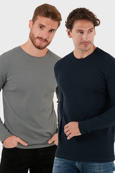 Cotton Crew Neck Slim Fit Basic Sweat Men's Sweat 5905073S2