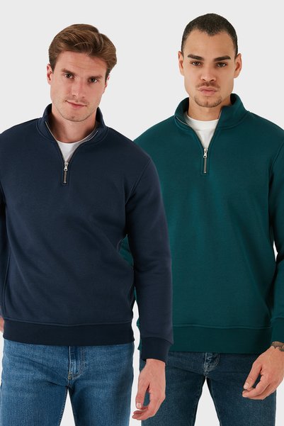 Cotton Regular Fit Mock Neck 2-Pack Sweatshirt Men's SWEAT 59052592S2