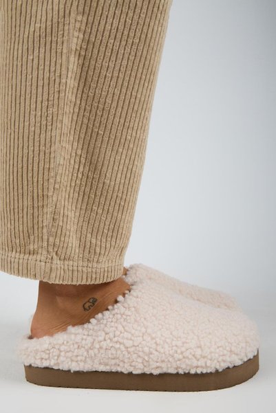 (Orlina) Women's Tedy Sabo Platform Beige Slippers