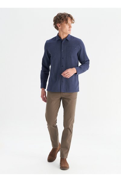 Normal Bel Slim Fit Brown Men's Chino Pants W12S Texas 360