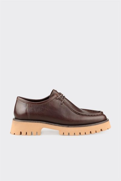 Brown Leather Women's Casual Shoes