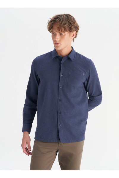 Regular Fit Navy Blue Men's Shirt W2520583410 Navy Blue Shirt