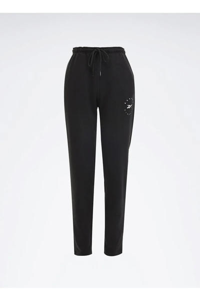 Lc 8002 Q3 Ide Oh Pant Black Elastic Waist Regular Fit Straight Women's Sweatpants
