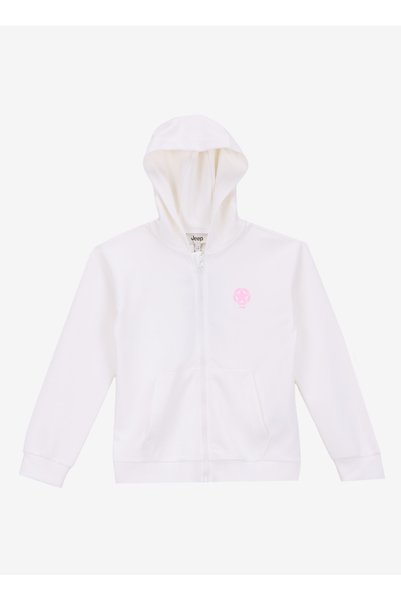 Hooded Collar Ecru Girls' Sweatshirt J5Wg-Swt7597