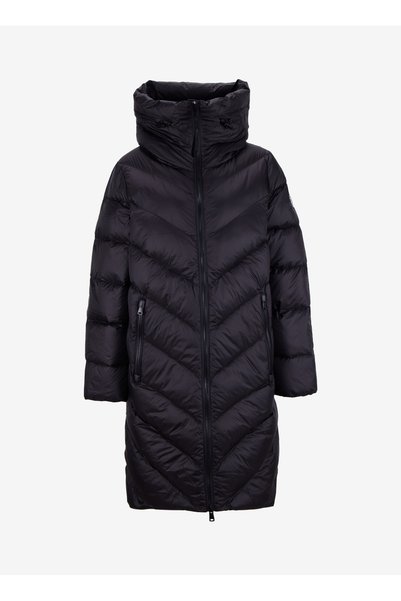 D5Wl-Mnt3504 Black Standard Plain Women's Coat