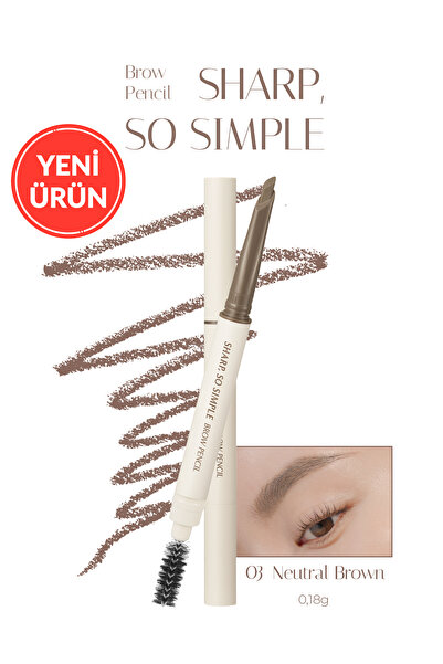 Молив за веѓи со четкичка за тенко и дебело исцртување Sharp So Simple Brow Pencil (03 Neutral Brown)