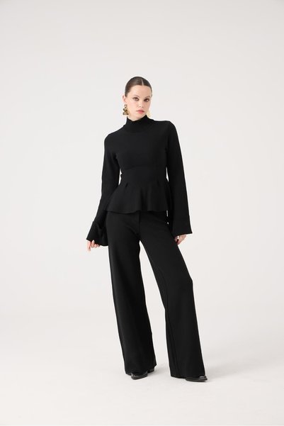 Sweater and Pants Two-Piece Madeline Knitwear Set Black