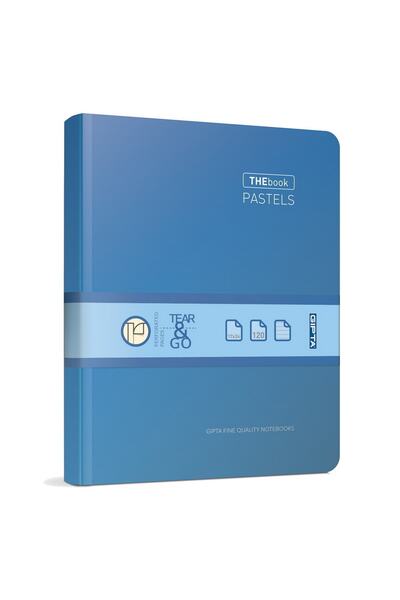 The Book Pastel 20x28 120 Sheets 4 Compartments Hard Cover Hardcover Notebook (3302) Lined Pastel Blue