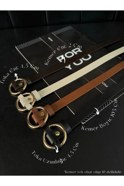 4-Piece Women's Trouser Belt Coat Belt Dress Belt Shirt Belt