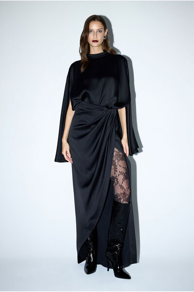 Mert Lion Pleated Asymmetrical Skirt