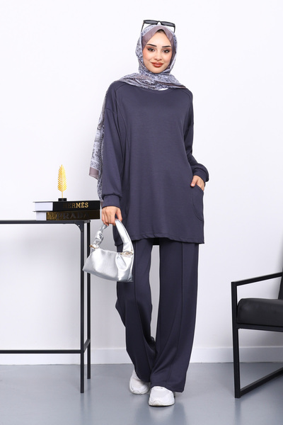 Anthracite Side Pocket Shoulder Piece Bottom piped Modal Set