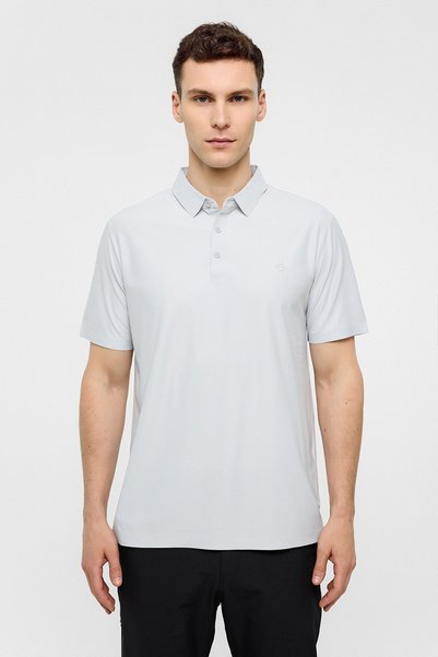 Gray Regular Fit Polo Neck T-Shirt