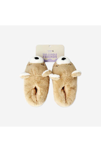 Brown Teddy Bear Shaped Plush Slippers 40/41