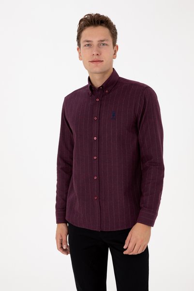 Men's Burgundy Long Sleeve Shirt 50316559-Vr014