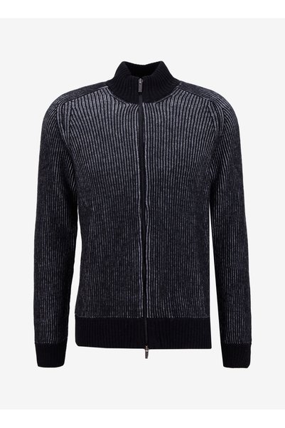 Black Men's Cardigan J5Wm-Hrk7227