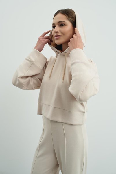 Pure Touch Hooded Sweat Cc7004 Beige