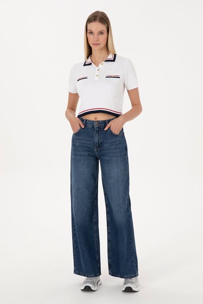 Women's Blue Loose Fit Jean Pants 50316578-Dn0022
