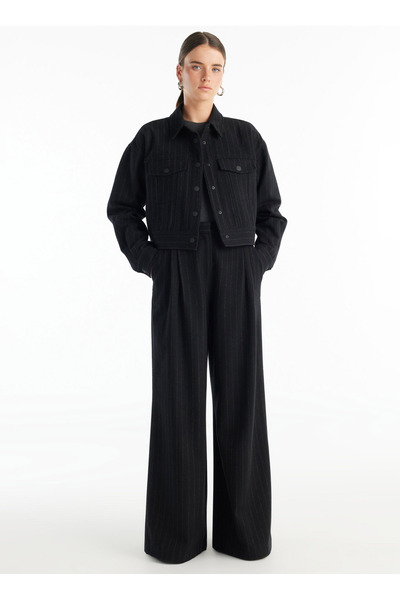 High Waist Standard Black Women's Pants Tbwrtr1019