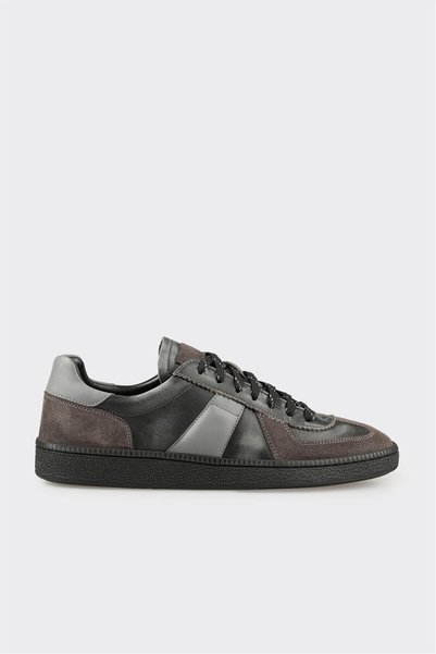 Anthracite leather men's casual shoes
