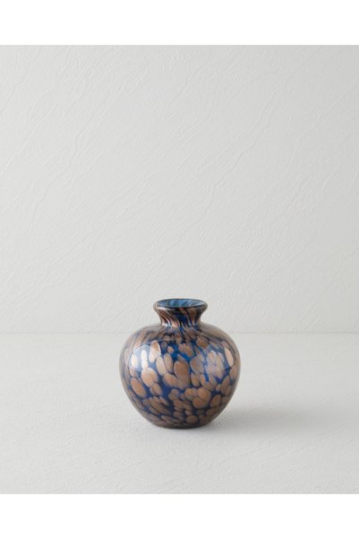 Helena Glass Vase 10 cm Navy Blue