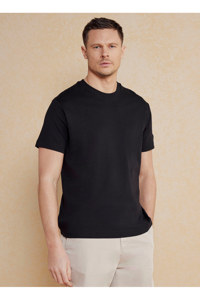 Crew Neck Black Men's T-Shirt Bbss25Mts011