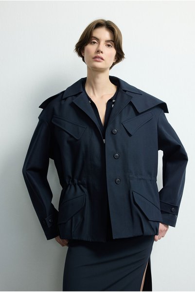 Fashion Passion Hooded Pocket Trench Coat