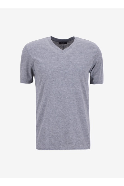 Crew Neck Plain Gray Melange Men's T-Shirt Pbf5Mn-Tst5023