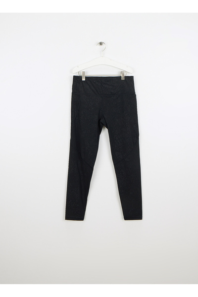 Sb5400E78A-001 Power 7/8 Emboss Wor Black Plain Women's Leggings
