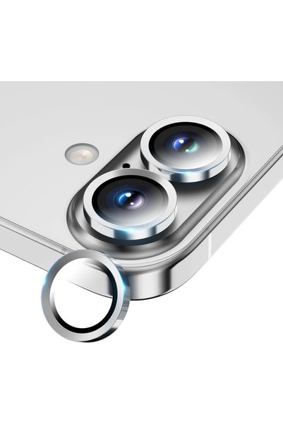 iPhone 17 Compatible Camera Protection Lens Protector Tempered Glass Protection Silver Flat Lens