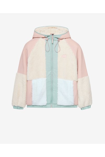 Skech sherpa multiblock full zip jacket women's pink coat s232311-0273