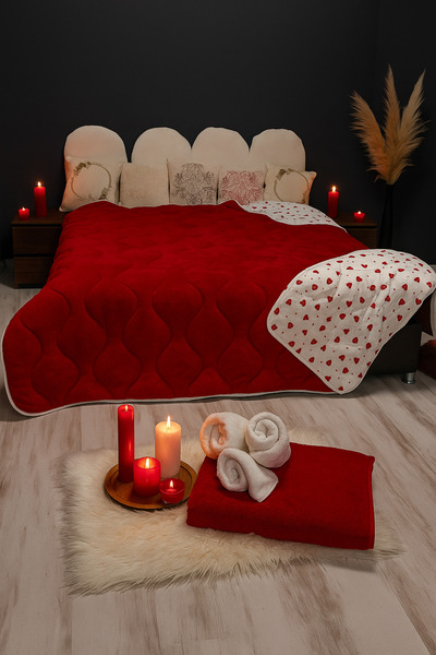 Maison Belle Welsoft ткаенина, 100% памук, полнета со силикон, двостран јорган, големи димензии