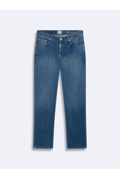 Sawyer Y Wide Leg Mid Waist Medium Blue Jeans