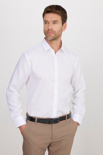 Slim fit бела кошула без пеглање 100% памук, еколошка со Ekoteks сертификат