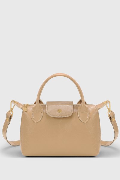 Patent Leather Cream Versatile Pu Leather Crossbody Bag
