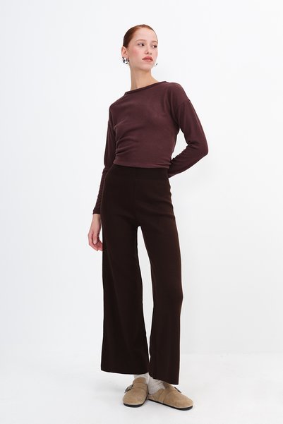 High Waist Knitwear Wide Leg Pants Pn9383-B11