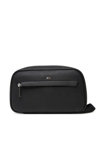 Men's Zippered Compact Black Handbag with Extra Compartment and Single Handle 50548020-001