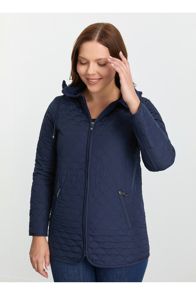 Navy Blue Women's Coat 25Ksl6159