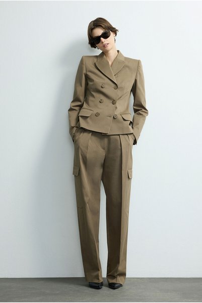Fashion Passion Pleated Cargo Pants with Pocket Detail