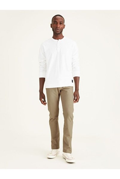 Smart 360 Comfort Knit Beige Slim Fit Chino Pants
