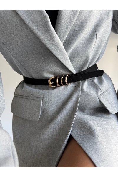 Thin Women's Belt Waist Belt with Square Buckle, Dress Belt, Skirt Belt, Trouser Belt