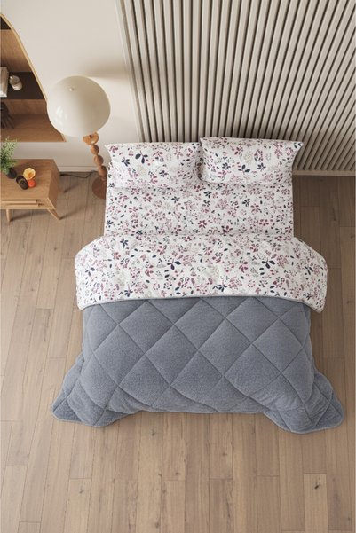 Morena Oversized Luxury Wellsoft Quilt Double-Sided - Quilt Set with 2 Pillowcases 215X235 cm