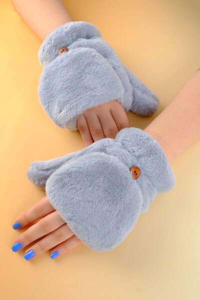 Plush fur knit gloves plush fingerless gloves winter soft warm thick girls boys 7 years and above