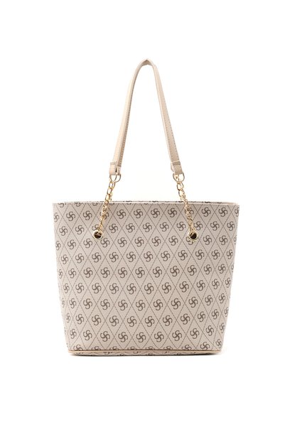 Monogram Printed Mink Shk256 Faux Leather Zippered Single Compartment Chain Strap Hand, Arm and Shoulder Bag