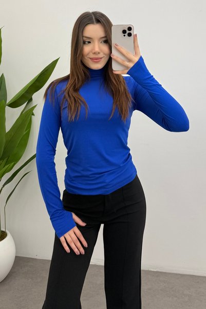 Women's Cobalt Blue Finger Detailed Bodysuit