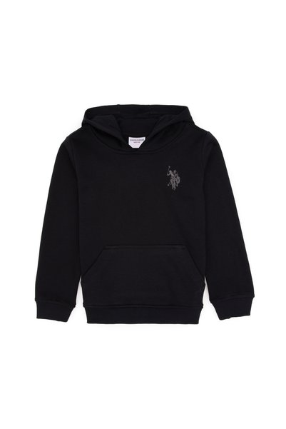 Boy's Black Hooded Basic Sweatshirt 50313980-Vr046
