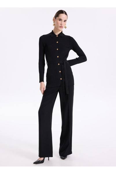 Black Women's Cardigan F4Wl-Hrk0066